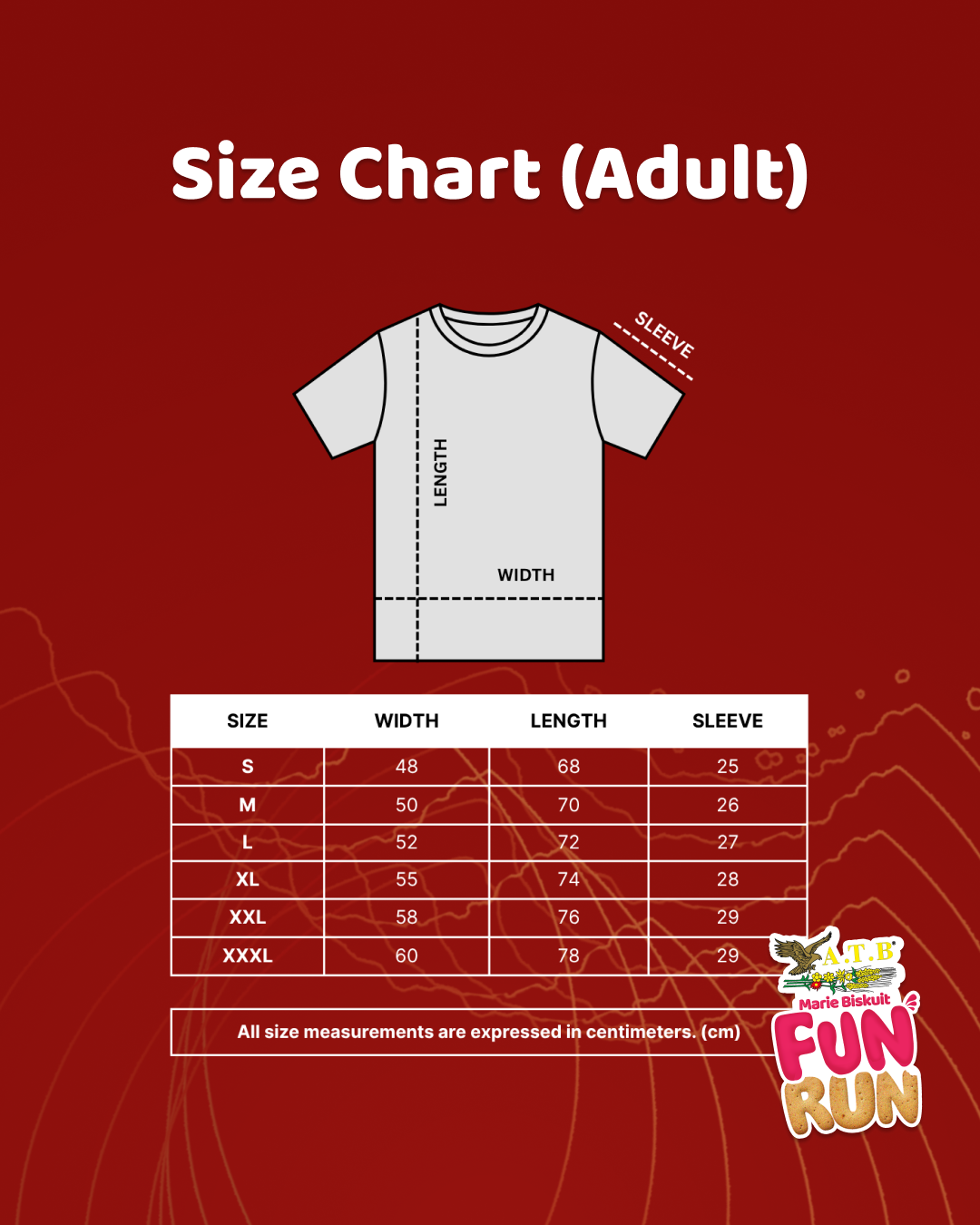 Size Chart ATB Marie Fun Run