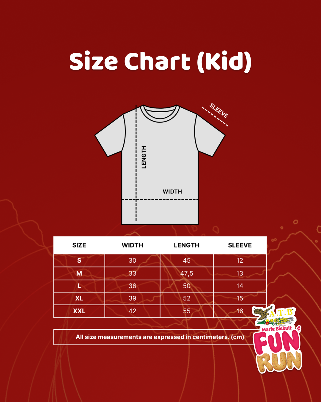 Size Chart ATB Marie Fun Run